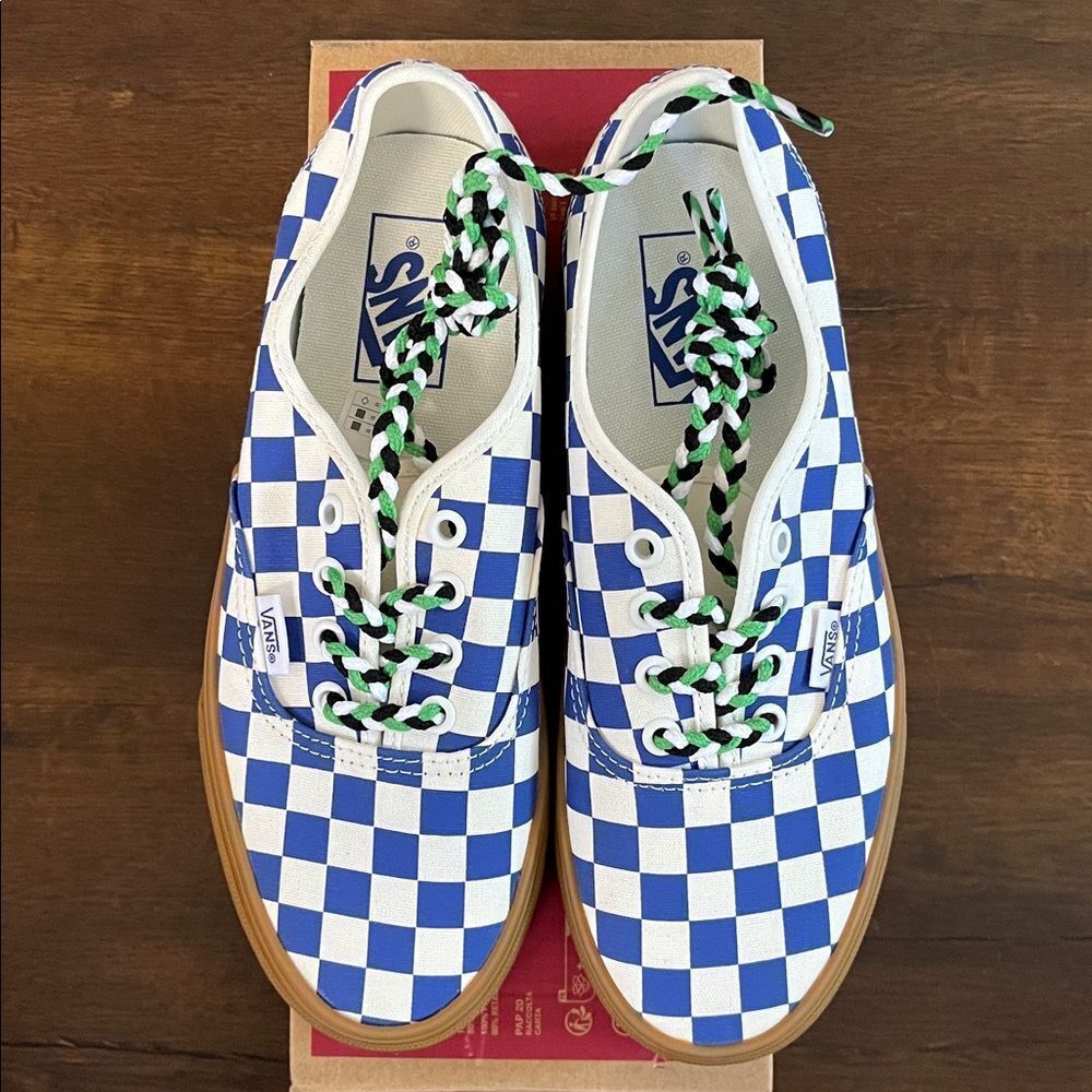 Vans Authentic checkboard blue/white women size 7.5